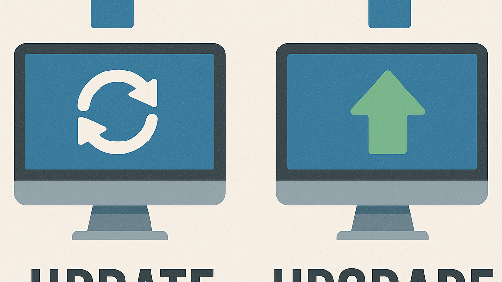Update oder Upgrade? Erfahre den Unterschied, Anwendungsbeispiele und warum beides für Software-Sicherheit und Funktion wichtig ist?