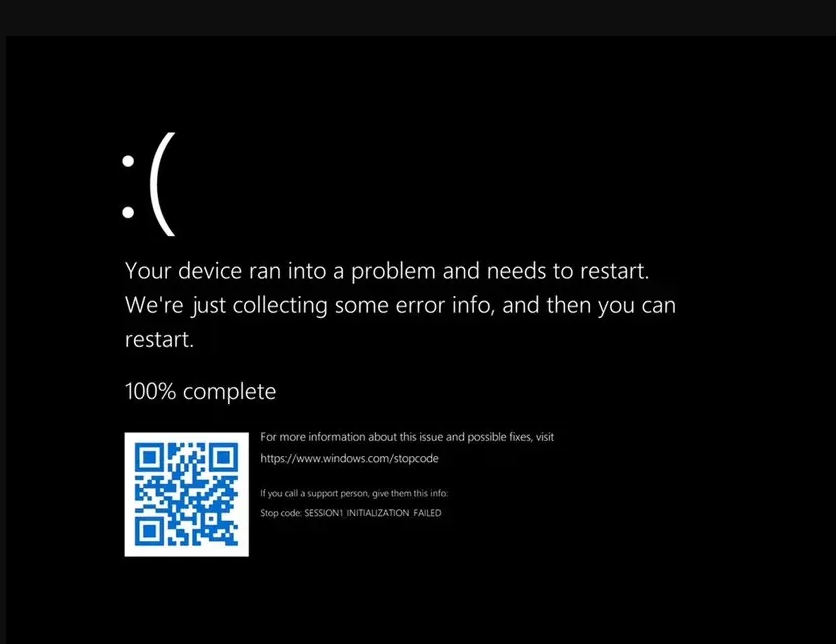 Windows 11 so sieht der black screen of death aus