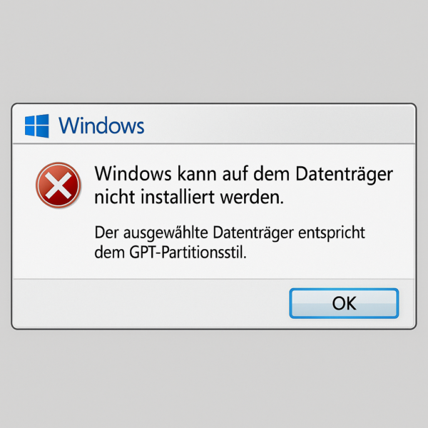 GPT/MBR : Windows kann auf Datenträger nicht installiert werden