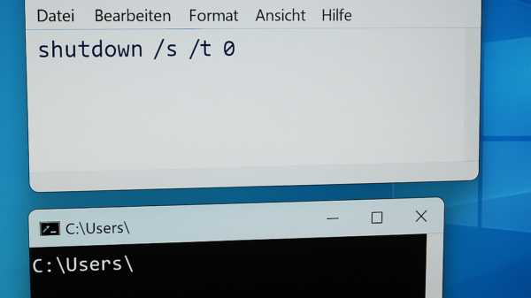 Windows per Befehl herunterfahren: Einfaches Shutdown-.bat erstellen und Zeit sparen